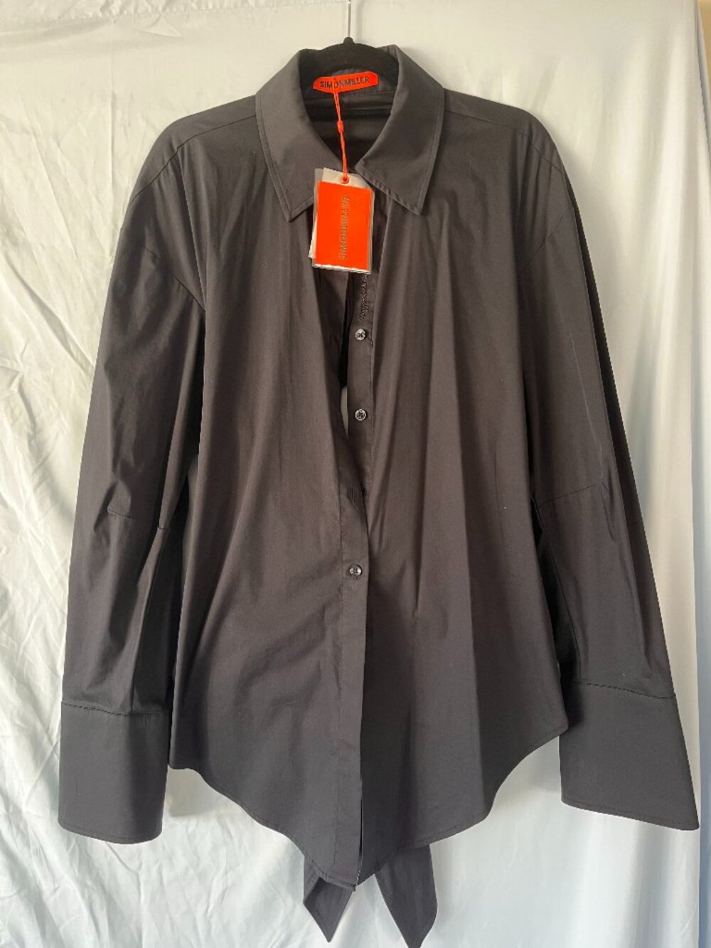 Simon Miller Loch Poplin Button Up Shirt - Black